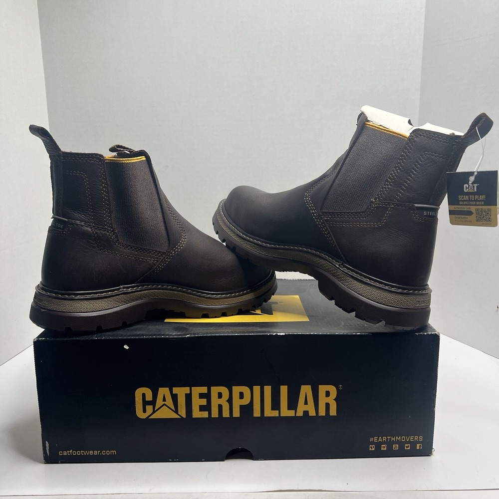 CAT Fairbanks Chelsea Steel Toe Mens 8.5 Work Boots P91224 Brown